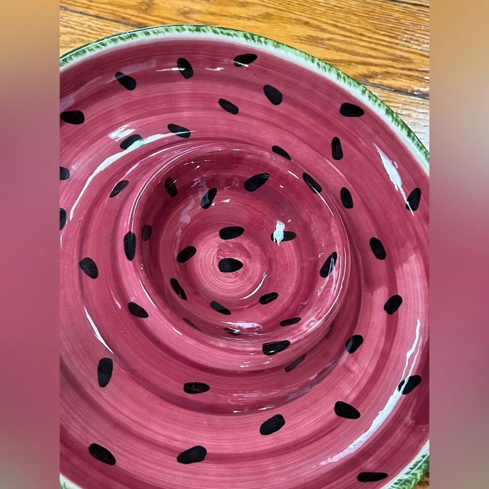SLAH Gail Pittman vintage pottery, signed and numbered by artist. Watermelon.
